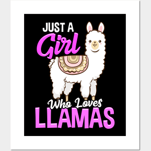 Just A Girl Who Loves Llamas Cute & Funny Lama Posters and Art